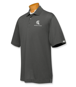 Michigan State Spartans B&T CB DryTec Championship Polo - Charcoal